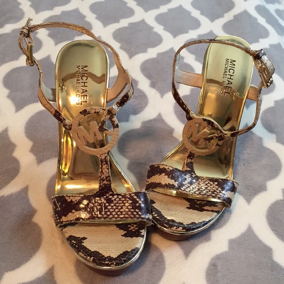 MICHAEL Michael Kors ✨ Genuine Snakeskin Heels - Picture 1 of 6